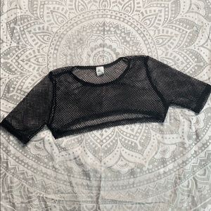 Iheartraves mesh crop top